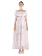 NSPSTT Daphne Floral Regency Gown - Lavender Embroidered Vintage Dress 05