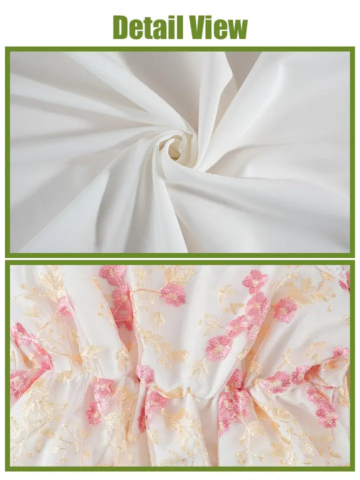 NSPSTT Daphne Floral Regency Gown - Pink Embroidered Vintage Dress 
