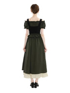 NSPSTT Medieval Off-Shoulder Ren Faire Dress with Corset