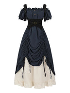 NSPSTT Medieval Off-Shoulder Ren Faire Dress with Corset
