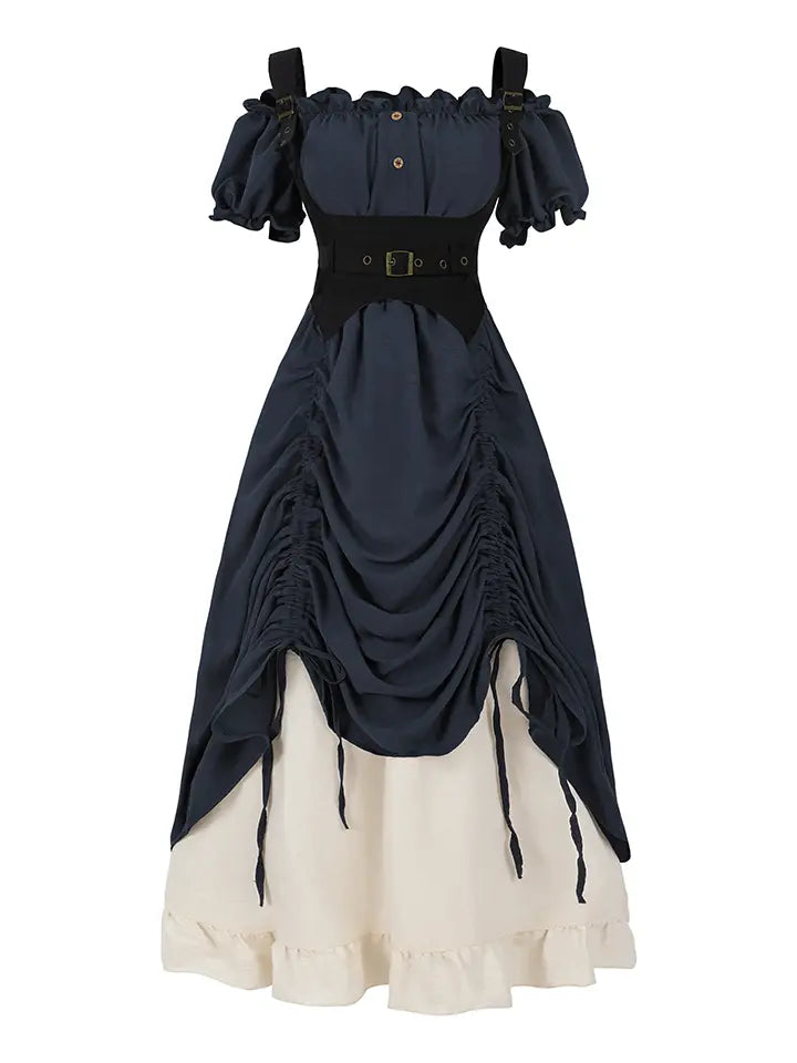 NSPSTT Medieval Off-Shoulder Ren Faire Dress with Corset