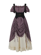 NSPSTT Medieval Off-Shoulder Ren Faire Dress with Corset