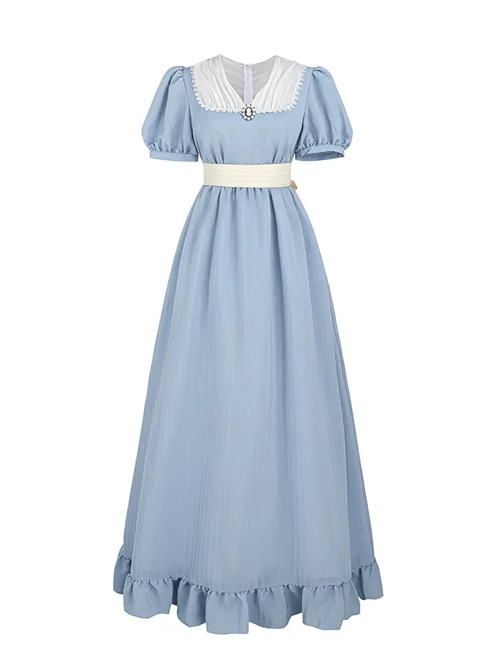 light blue peasant dress Nspstt Cottagecore Victorian Maxi – Lace Collar Cotton Dress with Tiered Ruffle SkirtNuoqi Cottagecore Victorian Maxi Dress – Lace Collar Cotton Peasant Dress with Tiered Ruffle Skirt this ivory and blue Black Satin Dress - Categories_All Clothing Color:As photo Burgundy