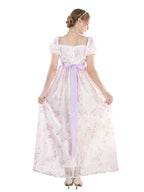 Floral Embroidered Dress - Satin Ball Gown Renaissance Outfit