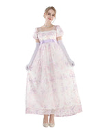 Floral Embroidered Dress - Satin Ball Gown Renaissance Outfit