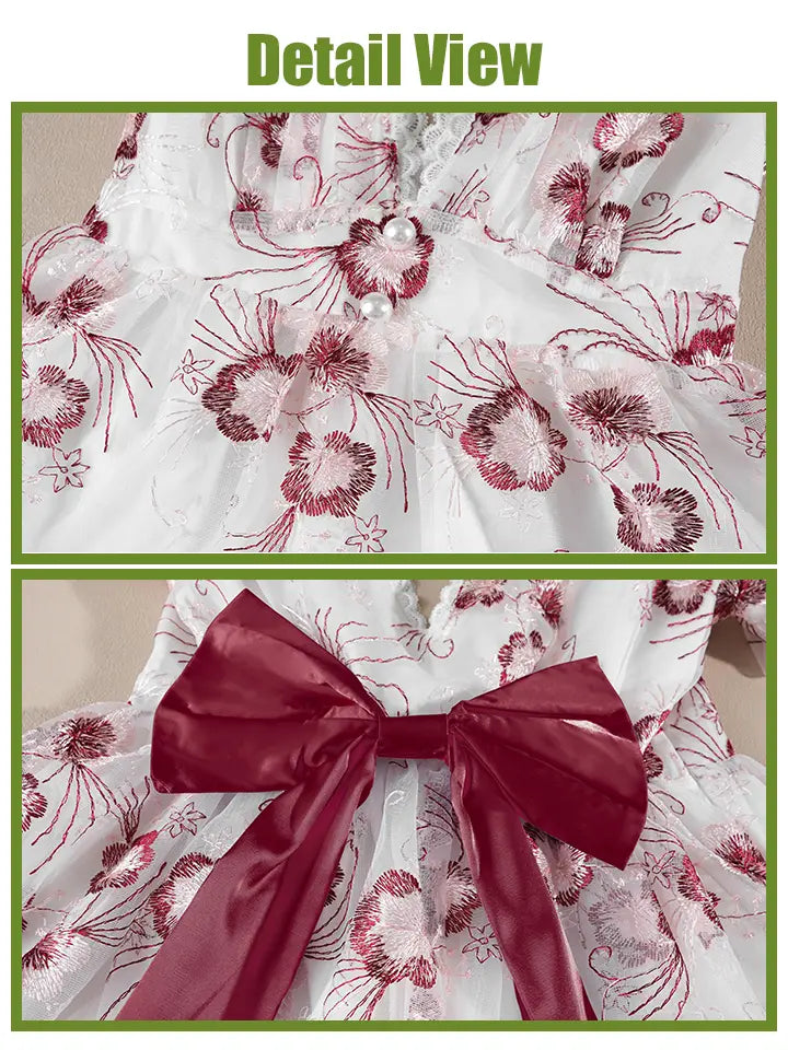 Renaissance Fairy Dress - Floral Embroidered Cottagecore Maxi Dress– NSPSTT