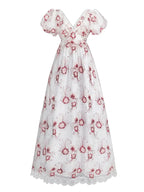 Maxi Dress Long - Renaissance Floral Puff Sleeve Costume– NSPSTT
