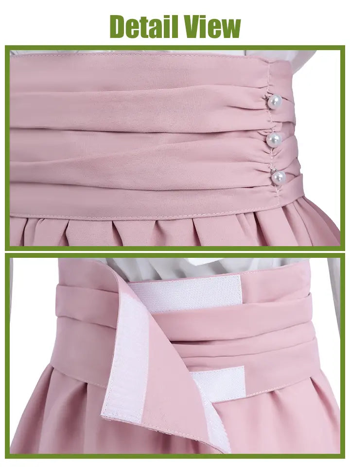 Pink Cottagecore Dress Set – Romantic Ruffle Blouse & Renaissance Skirt Outfit– NSPSTT