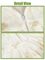 Golden Regency Victorian Ball Gown (with Gloves) - NSPSTT
