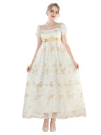 Golden Regency Victorian Ball Gown (with Gloves) - NSPSTT