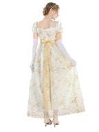 Golden Regency Victorian Ball Gown (with Gloves) - NSPSTT