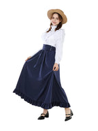 Victorian Peasant Dress Set - Ruffle Blouse Tiered Skirt