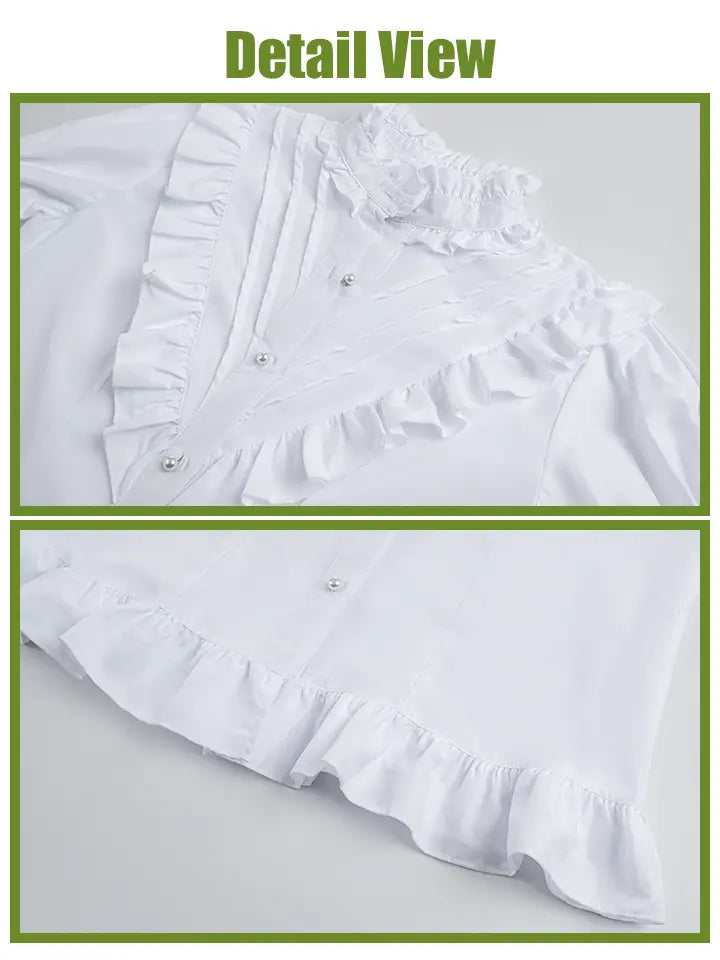 Sky Blue Cottagecore Set – Elegant Renaissance Blouse and Skirt Outfit– NSPSTT