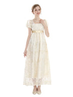 Victorian Dress - Lace Trim Puff Sleeve Renaissance Fair Costume