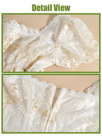 Victorian Dress - Lace Trim Puff Sleeve Renaissance Fair Costume