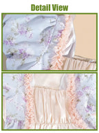 Victorian Dress - Puff Sleeve Satin Chiffon Maxi Gown