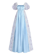 Victorian Dress - Puff Sleeve Satin Chiffon Maxi Gown