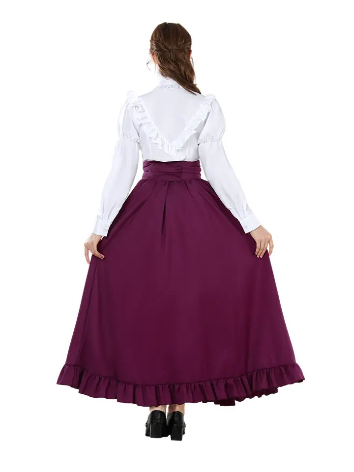 Victorian Dress Set - High Waist Tiered Maxi Skirt Costume