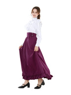 Victorian Dress Set - High Waist Tiered Maxi Skirt Costume