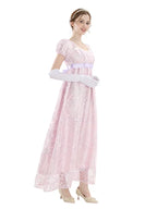 Victorian Satin Ball Gown - Embroidered Renaissance Dress
