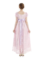 Victorian Satin Ball Gown - Embroidered Renaissance Dress