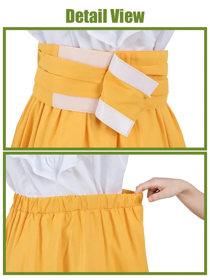 Yellow Cottagecore Dress Set – Vintage Ruffle Top & Prairie Style Renaissance Outfit