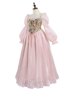 Romantic pink ball gown dress with vintage corset back detail